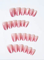 Cat Eye Ombre Oval Shape press-ons  Nails