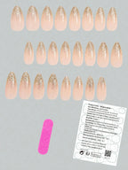 Yellow Base Color Burst Glitter Gold Press-on Nails