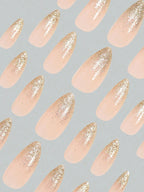 Yellow Base Color Burst Glitter Gold Press-on Nails