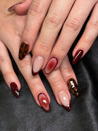 French Tip Leopard Almond Nails