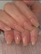 Short Coffin Glitter Press On Nails