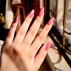 Plum Cat Eye Press On Nails