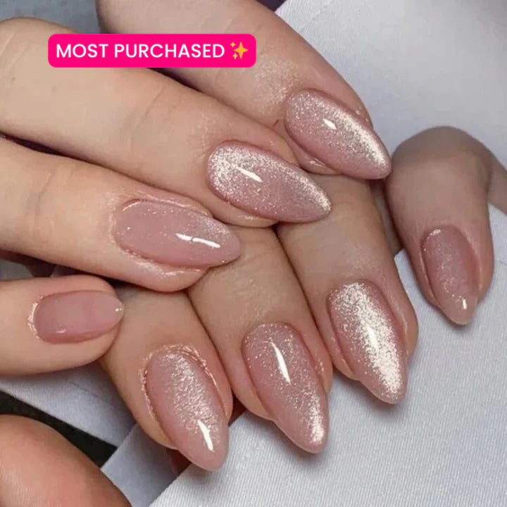 Cat Eye Design Solid Color Nails