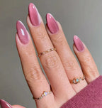Pink Cat Eye Almond Nails