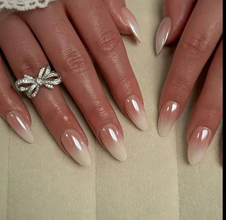 Nude Ombre Almond Press On Nails