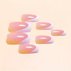 Short Square White French Nails