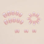 Square False Nails French Manicure Fake Tips